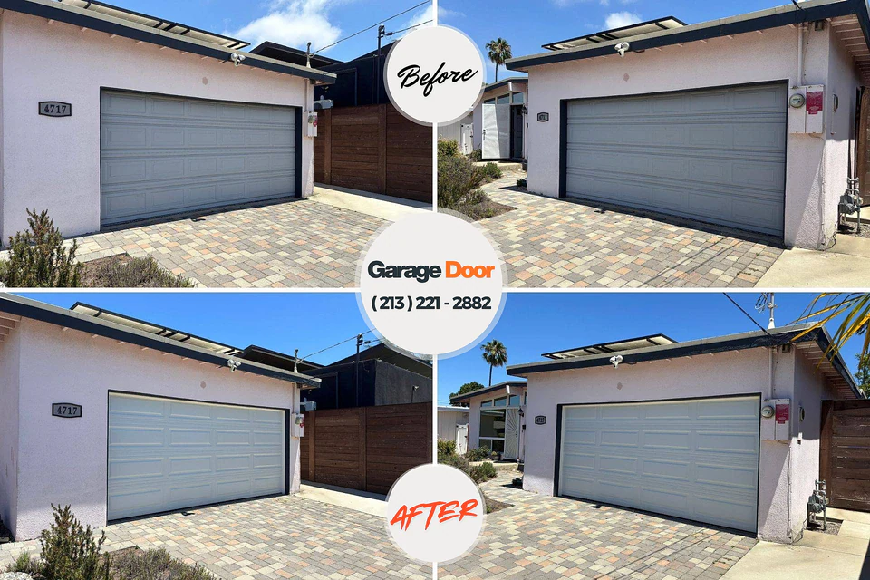 Before and after: garage door repair Oakley St. Gabriel
